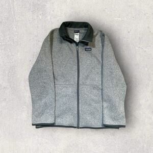 Patagonia Youth Full Zip Fleece Jacket Better Sweater Boys Size 10 Medium Gray